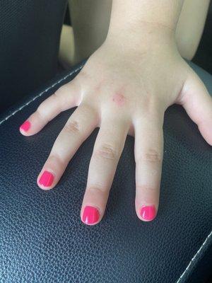 Pink gel manicure