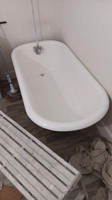 Cast iron bathtub resurfaced