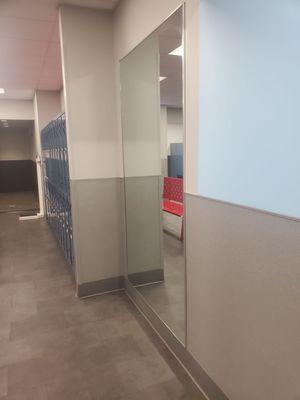 One mirror in locker room