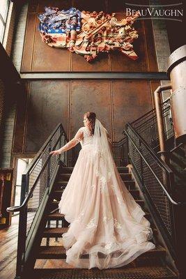 I adore this photo of my dress and veil on my magical day! Both found at Bride's by Young Indianapolis!