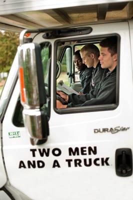 Sometimes, there's three men in the truck!