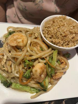 Shrimp Udon Noodles & Fried Rice