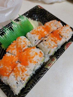 Super California Roll - crab, cucumber, avocado, masago