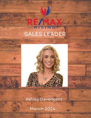 Ashley Davenport- REMAX's Sales Leader for March 2024