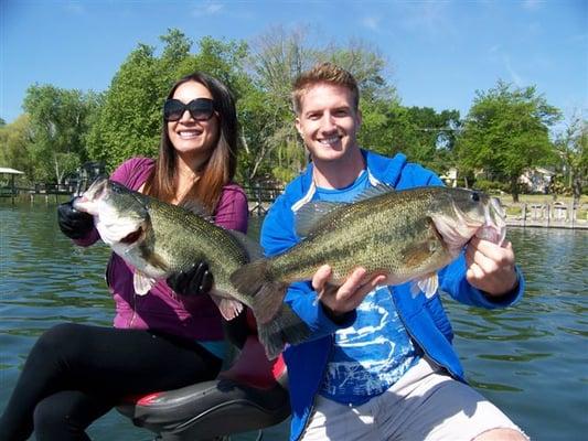 Their first ever bass fishing trip, look at the smiles.