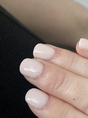 Not smooth, lines in nails. I don't think they know what they're doing.