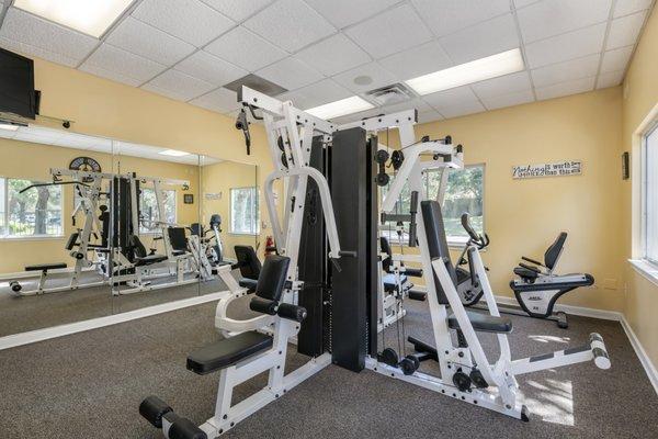 Fitness center with strength training equipment