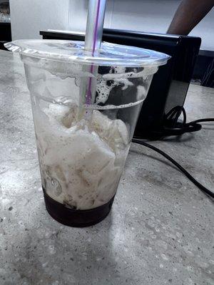 Passionfruit Tea, charged $5, filled with ice