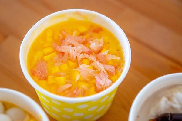 Double Layer Milk Pudding W. Mango Sago Soup 双皮奶杨枝甘露