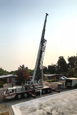 Crane time! Will getting that unit on our roof.