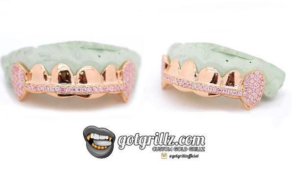 Handset Diamond Solid Bar Grillz