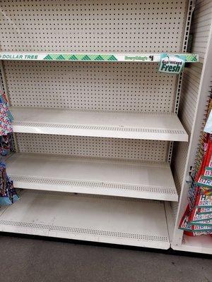 Empty shelves is common