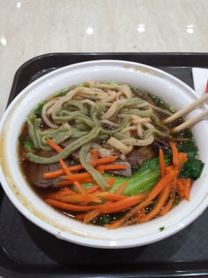 2 kinds of noodles in beef stew.