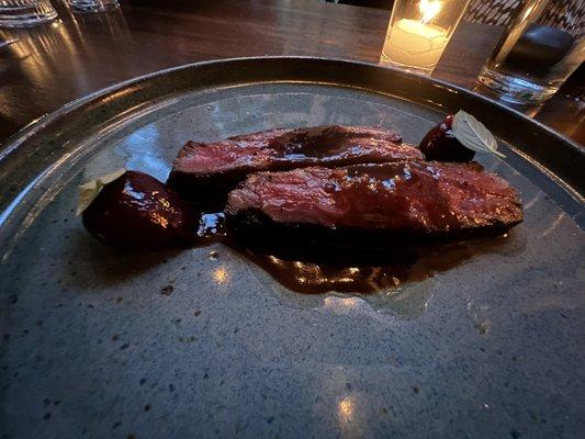 Texas Wagyu in a cherry reduction