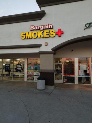 Bargain Smokes Store Front. Best smoke shop in town.