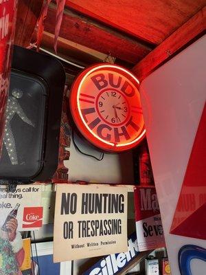 Clock hanging the garage