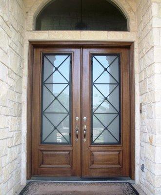 Wood Door & Wrought Iron