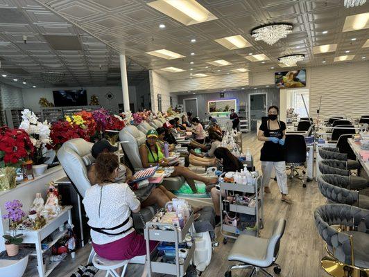 Busy day at Fancy Nails Lounge