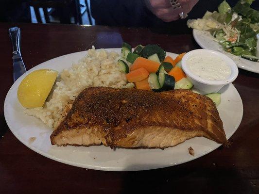 Salmon special with rice and veggies