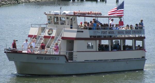 The Miss Hampton II returning to port after a 3 hour cruise.