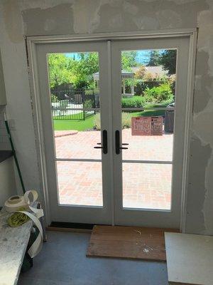 Milgard Ultra French Door Installation - Interior.