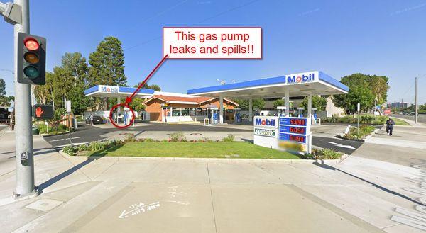 Leaking gas pump! Must avoid.