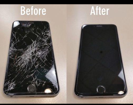 Before and after Screen repair