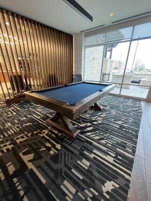 Pool table in bar lobby