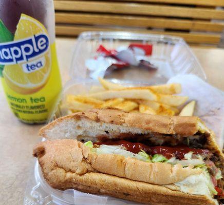 Cheesesteak and a Snapple