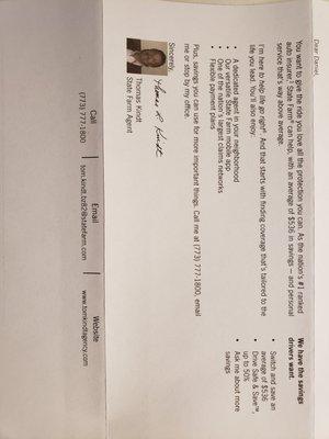 Cookie Cutter scam letter. Isn't it funny how the amount you can save ($536) is the same each time he sends this garbage?