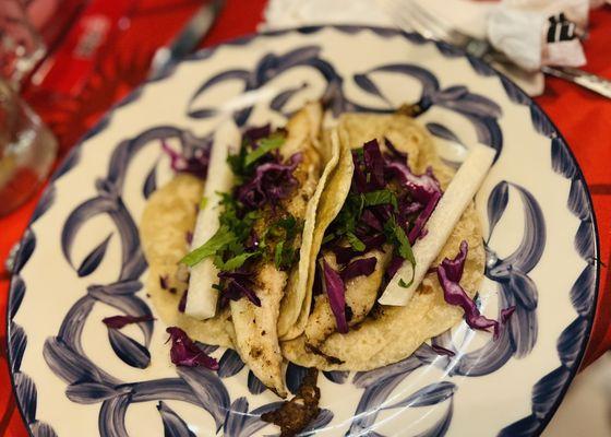 Appetizer: Baja Fish Tacos! So Delicious