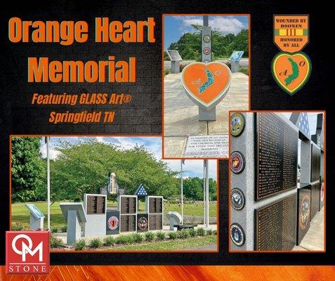 Orange Heart Memorial project in Springfield, TN using our GLASS ART® and BRONZSTONE® technology.