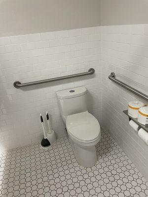 Commercial bathroom remodeling, toilet installation, new addition, floor tile installation for bathroom