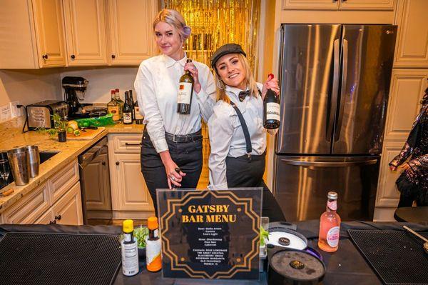 Two of my Pretty Lil Bartenders Taylor and Katya dressed in Grear Gatsby themed uniform.