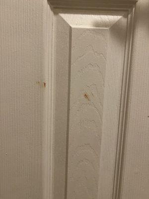 Blood on the restroom door