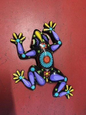 Frog painted wall decor