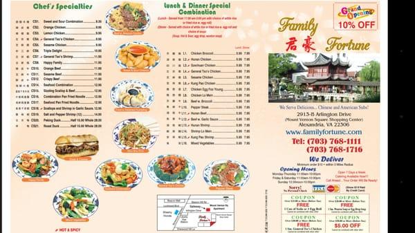 Here's our menu!!