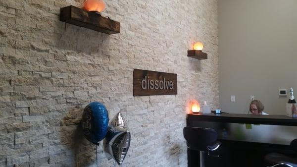 Dissolve's lobby, decorated by salt lamps. Very fitting!