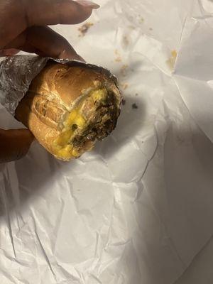 Shrimp cheesesteak with little meat and shrimp when I requested and paid for extra meat