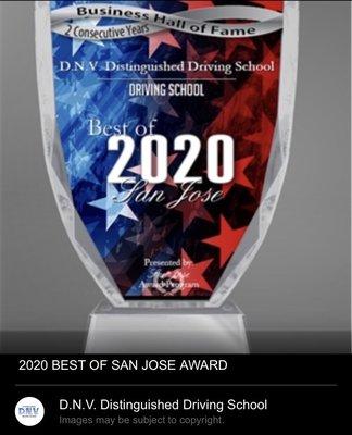 2020 BEST OF SAN JOSE AWARD