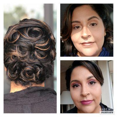 I needed to be glammed up for a rehearsal dinner (top right) & wedding the next day (other pics). Yasmeen is an amazing talent & artist!