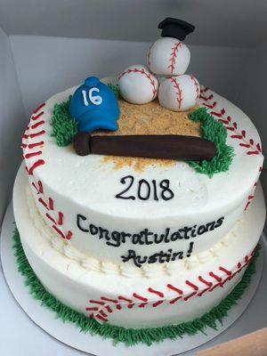 Custom cake for a baseball playing grad