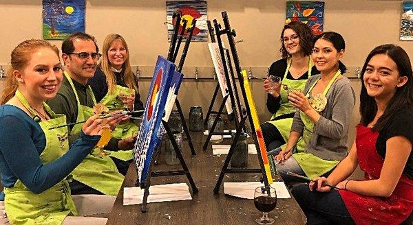 Always a fun night out in Denver at Sipping N' Painting Hampden!