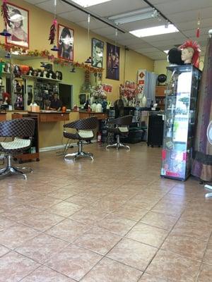 Inside of the salon. 4 chairs available