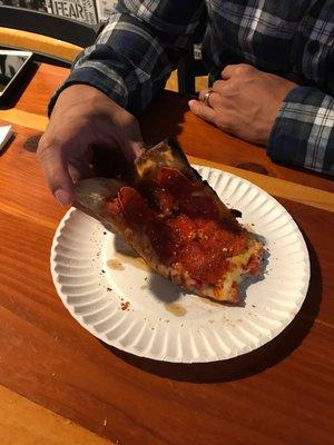 My husband has big hands so this is a good sized slice