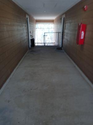 FILTHY BREEZEWAYS IN ALL BLDGS THAT HAVE NOT BEEN PRESSURED WASHED IN TWO YEARS AND SMELLS!