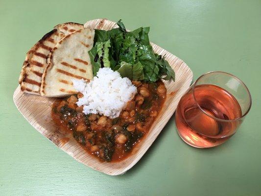 Chickpea Curry + Rosé