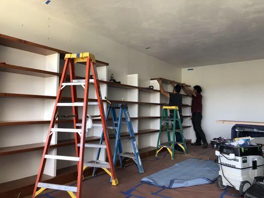 Custom book shelf in Oakland CA.