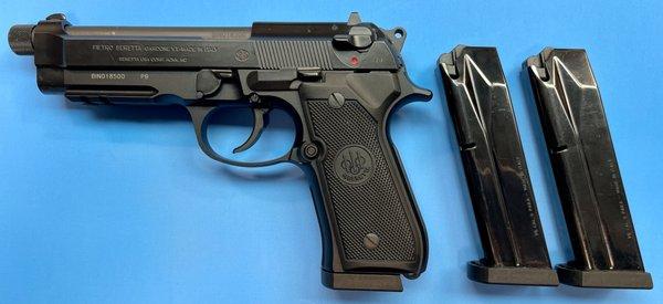 Beretta 92A1 9mm (made in Italy) with threaded barrel and three 17 round mags.