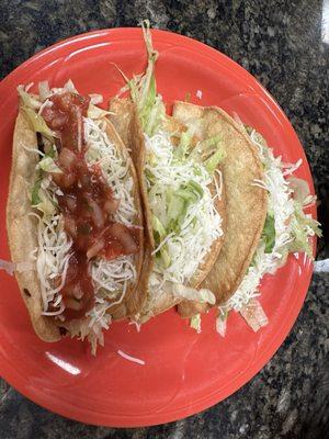 Crispy shredded beef tacos